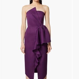 Elegant Purple Strapless Dress